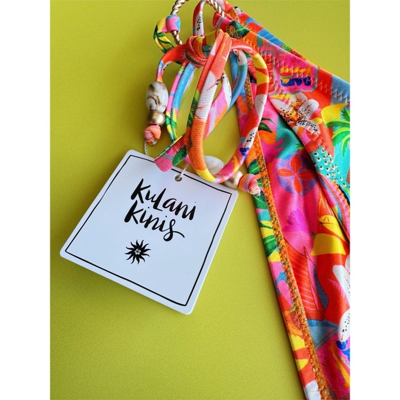 Sz XL Kulani Kinis Havana Haven Brazilian Low Rise Multicolor Bikini Bottom NWT - Picture 5 of 8